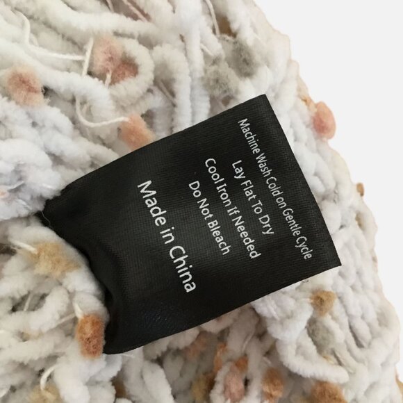 POL Distressed Popcorn Knit Fringe Sweater OSFM Cream Beige Boho Lagenlook Cozy - Picture 8 of 8